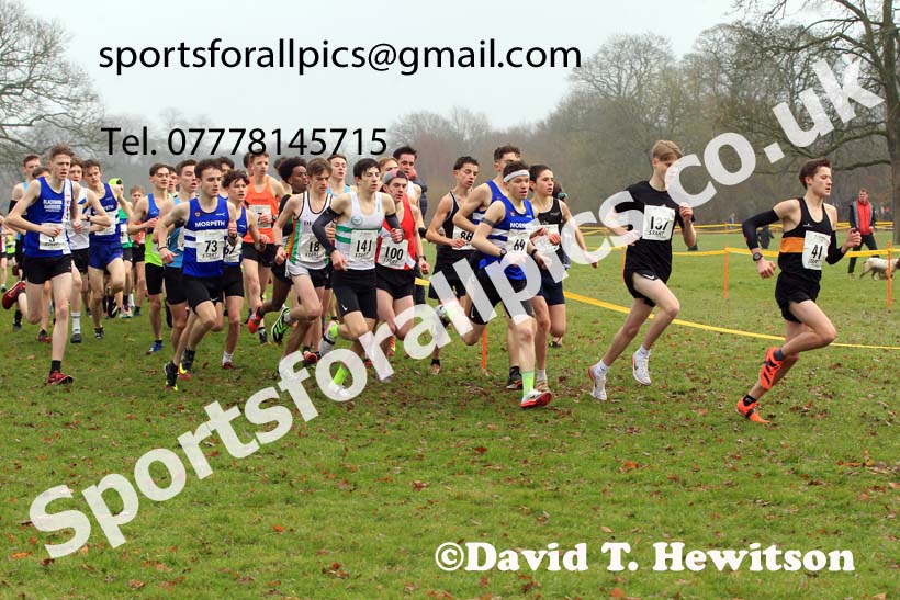 Mens Under-17s 2023 Northern Cross Country Champs., Witton Park, Blackburn. Photo: David T. Hewitson/Sports for All Pics
